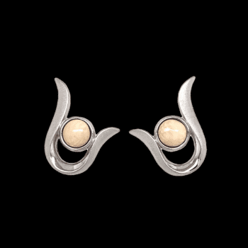 Ivory and Silver Post Earrings