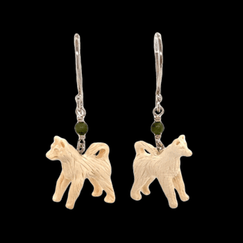 Ivory Sled Dog Earrings