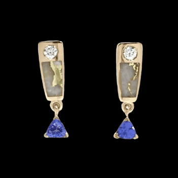 Gold quartz earrings