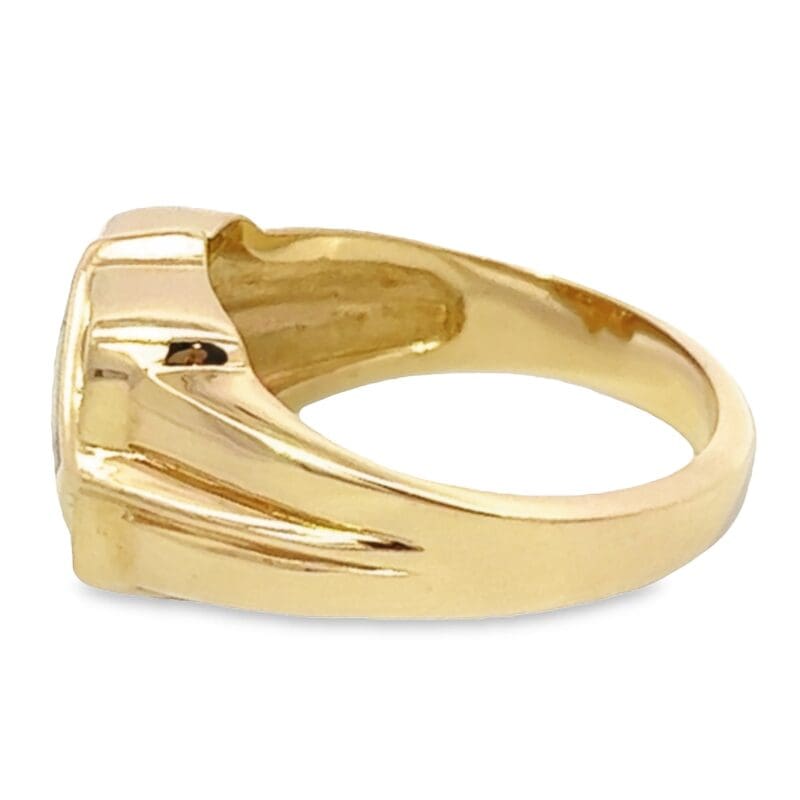 Gold Quartz Ring Inlaid with Diamonds, Alaska Mint