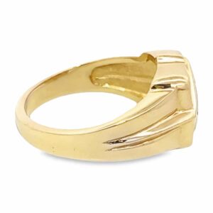 Gold Quartz Ring Inlaid with Diamonds, Alaska Mint