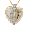 Gold Quartz Cupid's Revenge Heart Pendant, Alaska Mint