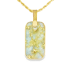 Dog Tag Gold Quartz Double Sided Inlaid Pendant, Alaska Mint