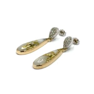 Gold quartz earrings