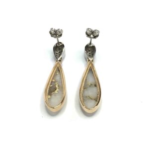 Gold quartz earrings