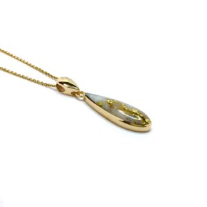 Gold Quartz Tear Drop Pendant