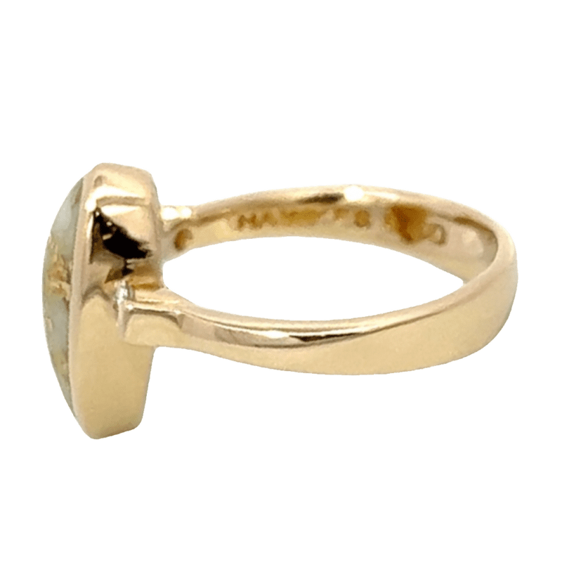 Pear shape, Gold quartz, Ring, Alaska Mint, Diamond, 579G1