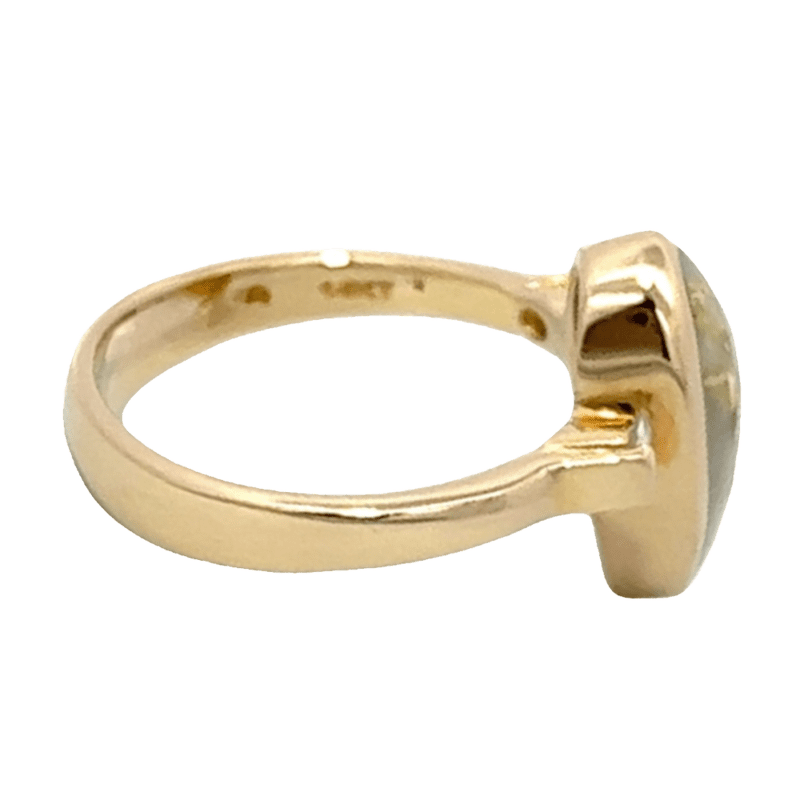 Pear shape, Gold quartz, Ring, Alaska Mint, Diamond, 579G1