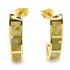 3 Section Gold Quartz Hoop Earrings, Alaska Mint