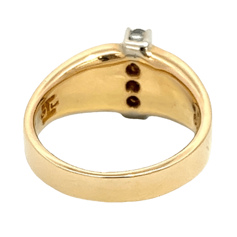Double Sided, Gold Quartz, Ring, Inlaid with Diamonds, Alaska Mint