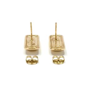 Gold Quartz Earrings Rectangle