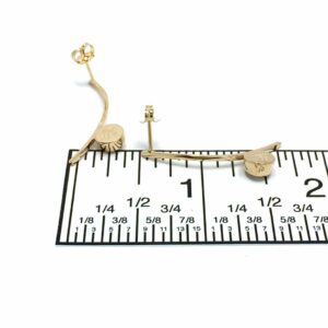 Gold Quartz Round Earrings Inlaid Curved Bar