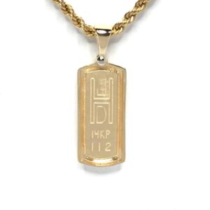 Gold Quartz Necklace Rectangle Inlaid Pendant