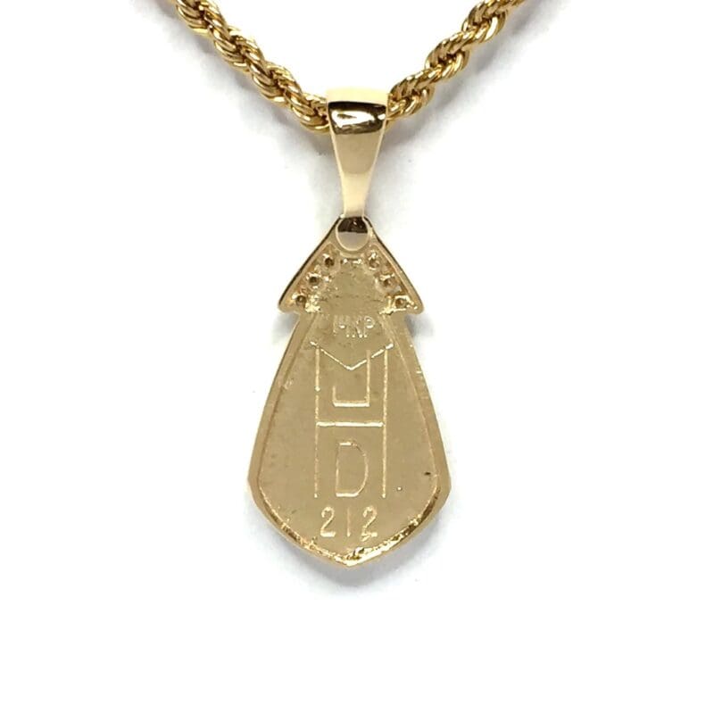 Gold Quartz Necklace Pear Shape Inlaid Pendant Diamonds