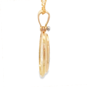Gold Quartz Inlaid Pendant with Diamond, Alaska Mint