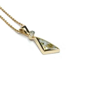 Gold Quartz Sail Inlaid Pendant