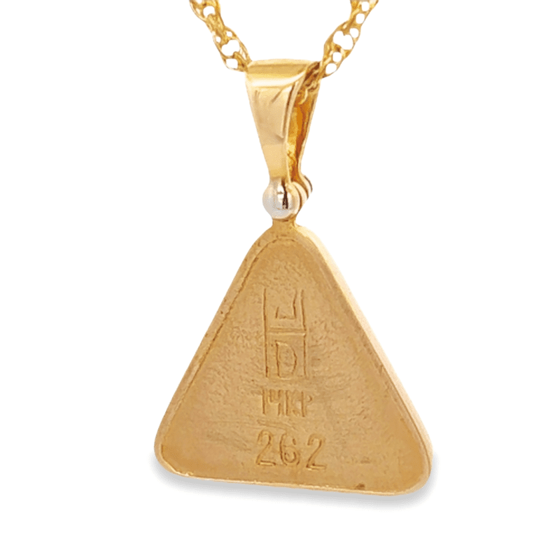 Triangle Gold Quartz & Diamond Pendant, Alaska Mint