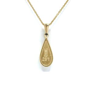 Gold Quartz Tear Drop Inlaid Pendant, Alaska Mint