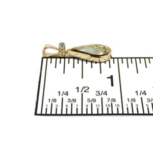 Gold Quartz Tear Drop Inlaid Pendant