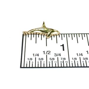 Gold Quartz Killer Whale Inlaid Pendant