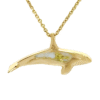 Gold Quartz Killer Whale Inlaid Pendant, Alaska Mint