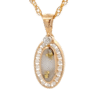 Gold Quartz Oval Pendant with Diamonds, Alaska Mint