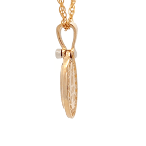 Gold Quartz Oval Pendant with Diamonds, Alaska Mint