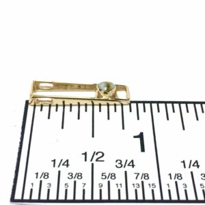 Gold Quartz Round Inlay Open Rectangle Pendant