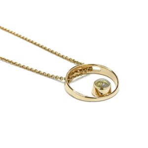 Gold Quartz Open Circle Pendant