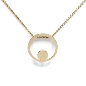 Gold Quartz Open Circle Pendant