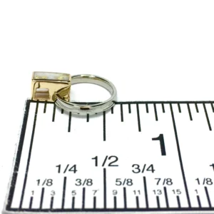 Gold Quartz Rectangle Inlaid Circle Knocker Pendant