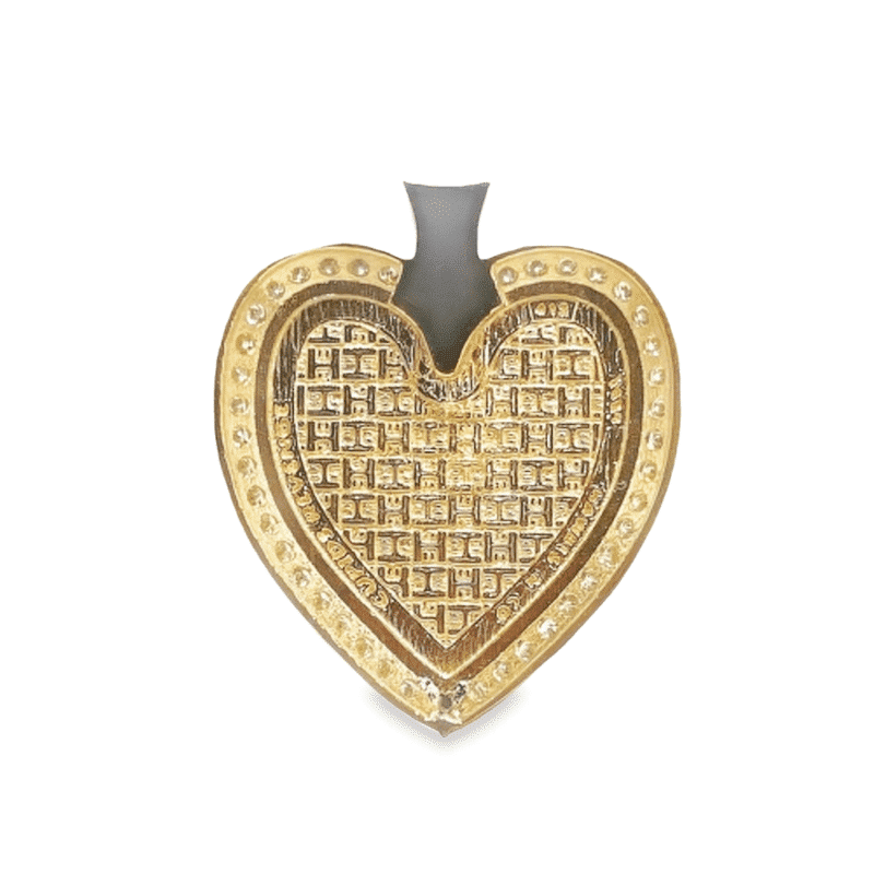 Heart & Diamonds Gold Quartz Pendant, Alaska Mint