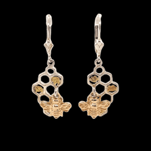 Honeybee gold nugget earrings