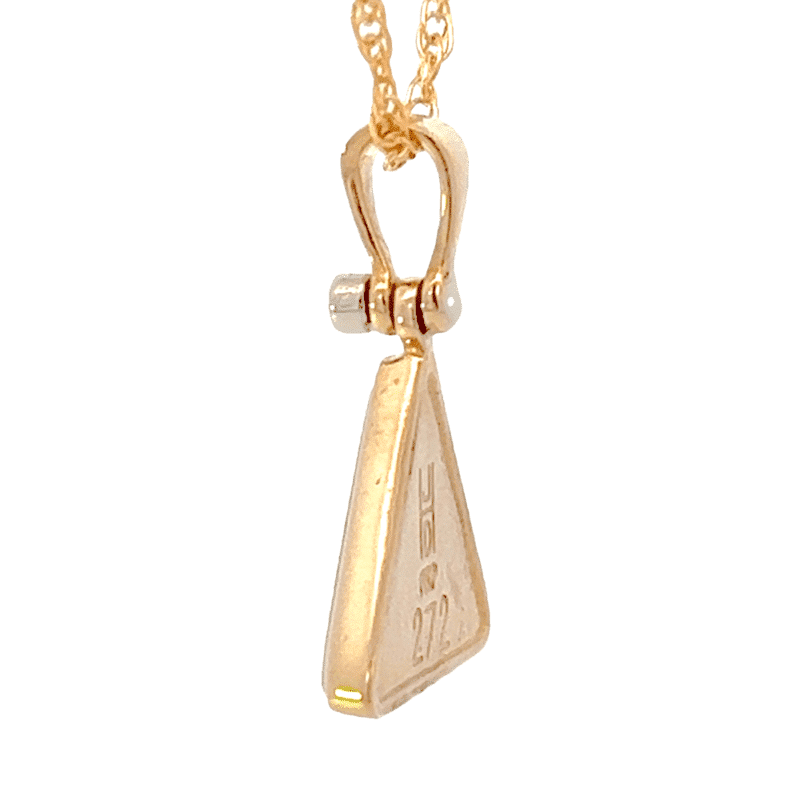 Triangle Gold Quartz Pendant with Diamond, Alaska Mint
