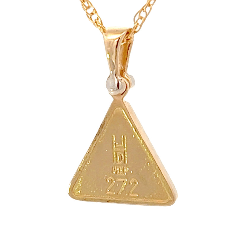 Triangle Gold Quartz Pendant with Diamond, Alaska Mint