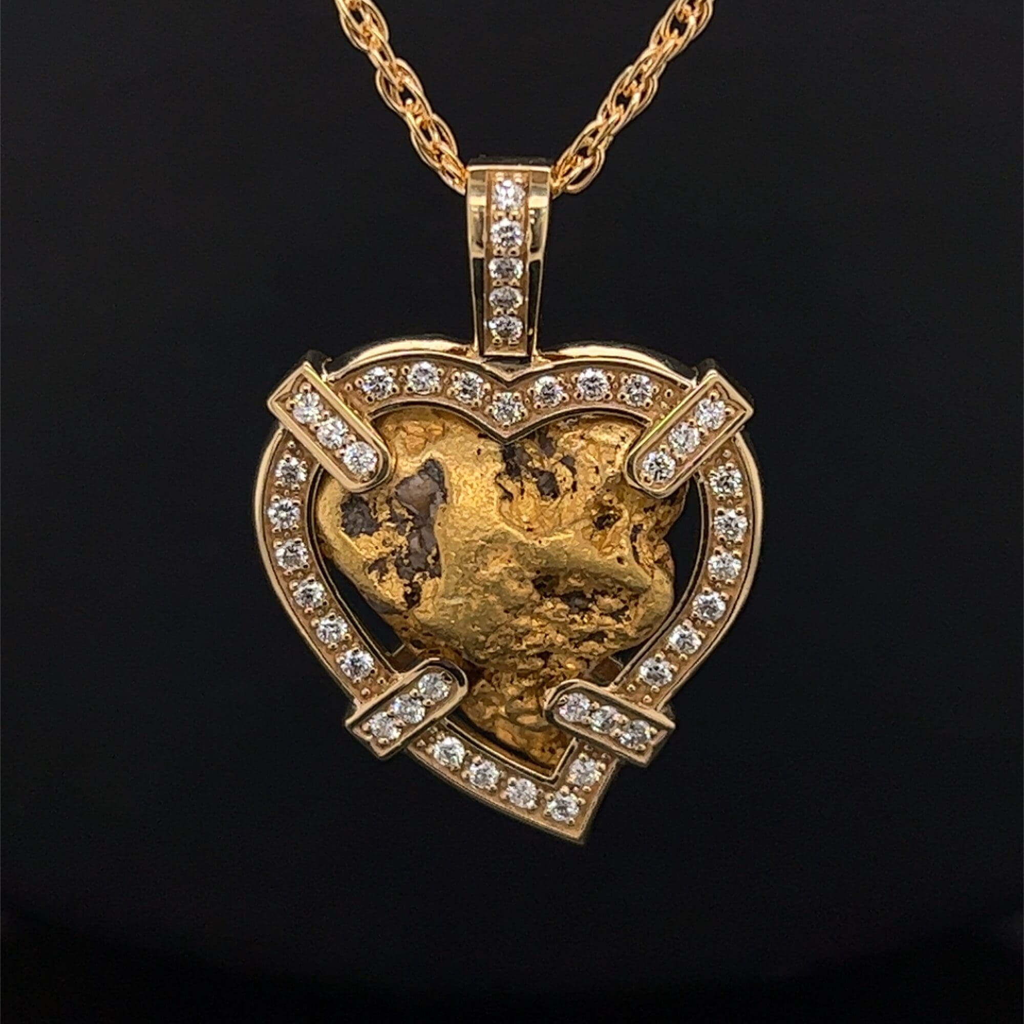 Heart of Alaska Gold Nugget Pendant
