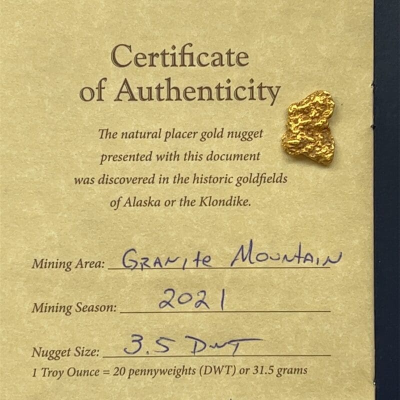 Natural Alaskan Gold Nugget