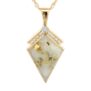 Kite Shaped Gold Quartz Diamond Pendant, Alaska Mint