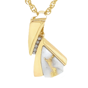 Diamond Slide Gold Quartz Pendant PDL74D10QX