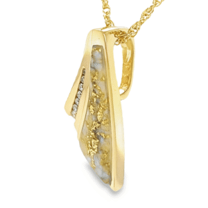 Diamond Slide Gold Quartz Pendant, Alaska Mint