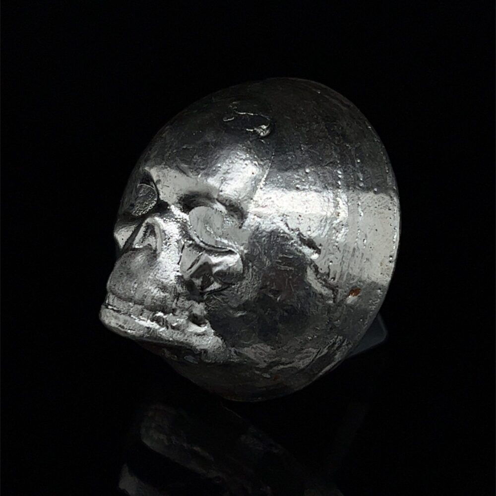 Pure Silver Skull 2-D Small - Alaska Mint
