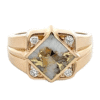 Gold Quartz Round Diamond Ring .16ctw
