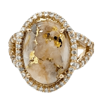 .65ctw Diamond, Gold Quartz, Ladies Ring, Alaska Mint