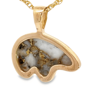 Gold Quartz Bear Pendant, Alaska Mint