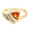 Gold Quartz Topaz & Diamond Lady's Ring, Alaska Mint
