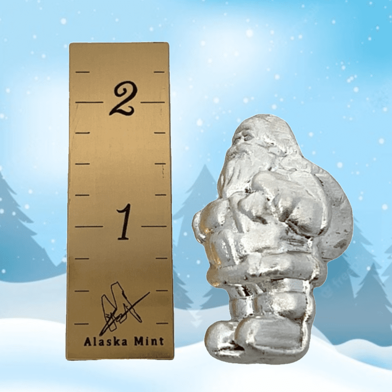 Silver Pour, Santa, Christmas, Gift, Alaska Mint