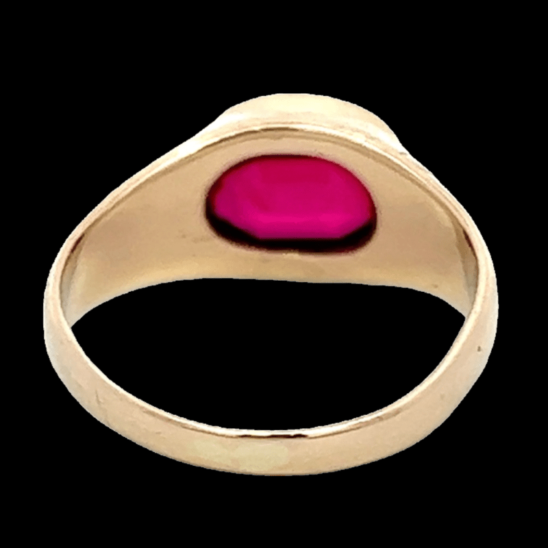 Alaska Mint, Estate, Jewelry, 14k Gold, Synthetic Ruby, 071093 Estate Ring