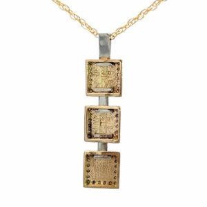Gold quartz, Diamond, .42ct, Drop pendant, Alaska Mint, 072649 $1920