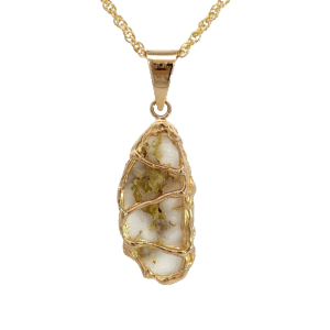 Gold quartz, .02ct Diamond, Pendant, 2x.5in, Alaska Mint, 072898 $2770
