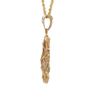 Gold quartz, .02ct Diamond, Pendant, 2x.5in, Alaska Mint, 072898 $2770